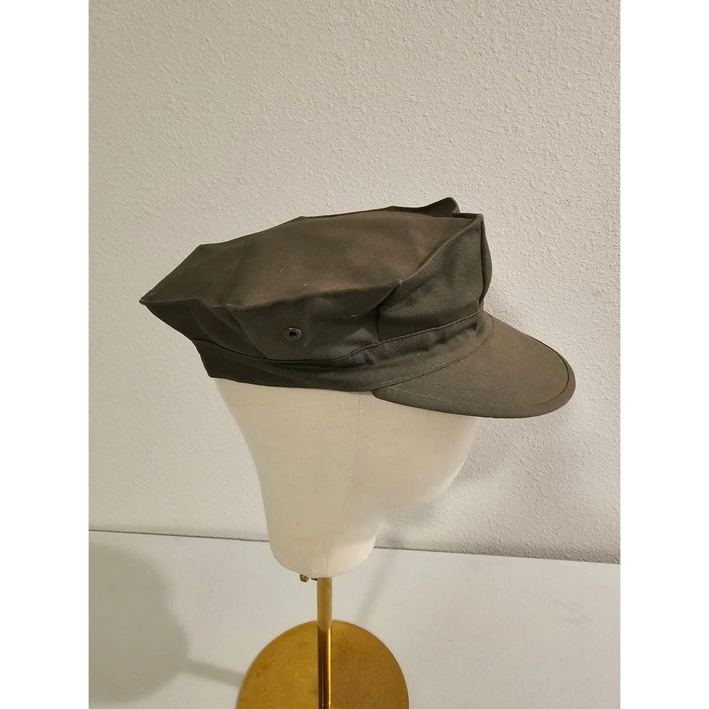USMC Medium Utility Cap Olive Drab Green EGA Emblem Military Hat